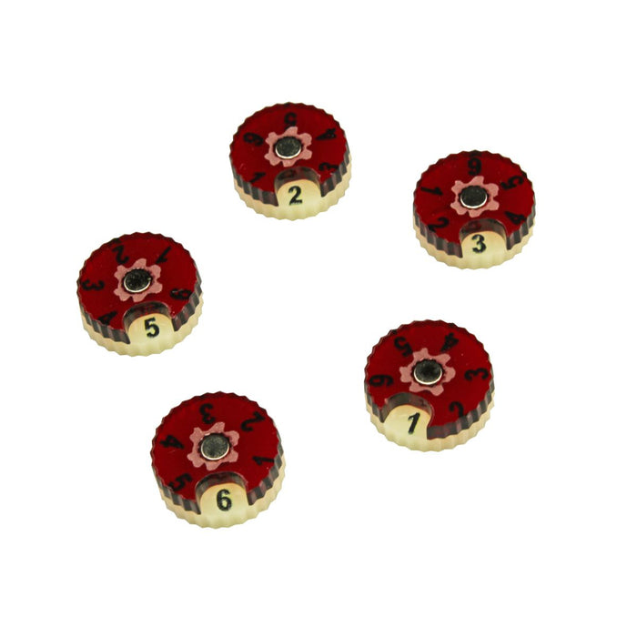LITKO Mini Wound Dials Numbered 1-6, Ivory & Translucent Red (3)-Status Dials-LITKO Game Accessories