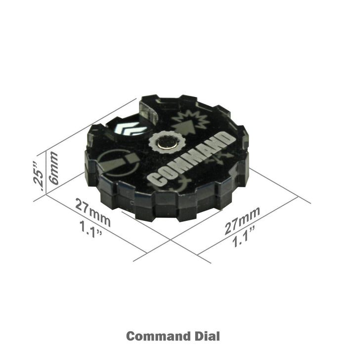 LITKO Command Dials Compatible with Warhammer: Legions Imperialis, Black & Translucent Grey (3) - LITKO Game Accessories
