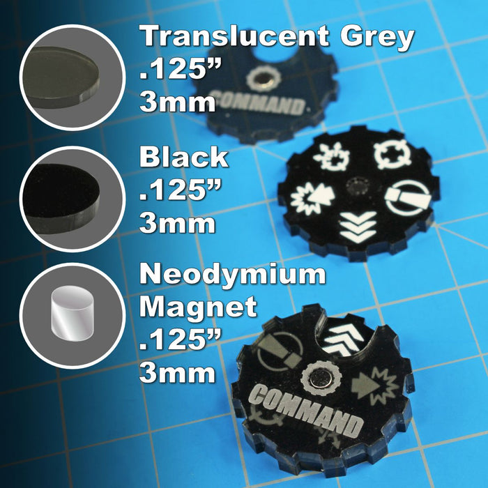 LITKO Command Dials Compatible with Warhammer: Legions Imperialis, Black & Translucent Grey (3)-Status Dials-LITKO Game Accessories