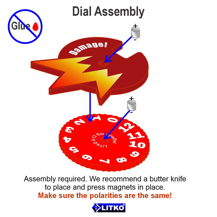 LITKO Damage Dials 0-12 Compatible with Star Wars: Shatterpoint (3)-Status Dials-LITKO Game Accessories