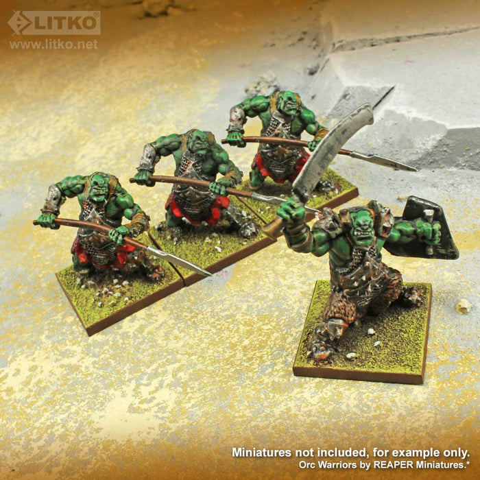 LITKO 30mm Diagonal-Slotted Square Infantry Bases Compatible with Warhammer: The Old World, 3mm Plywood (25)-Specialty Base Sets-LITKO Game Accessories