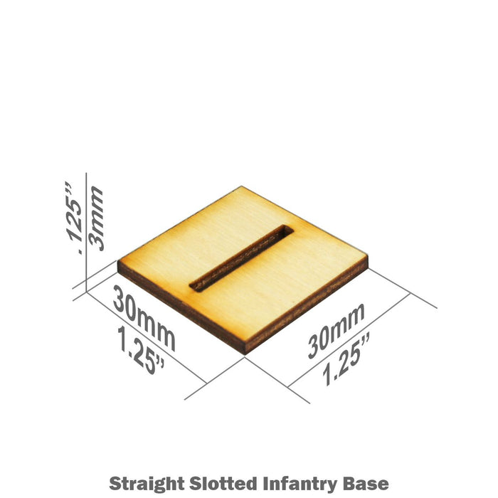 LITKO 30mm Straight-Slotted Square Infantry Bases Compatible with Warhammer: The Old World, 3mm Plywood (25)-Specialty Base Sets-LITKO Game Accessories