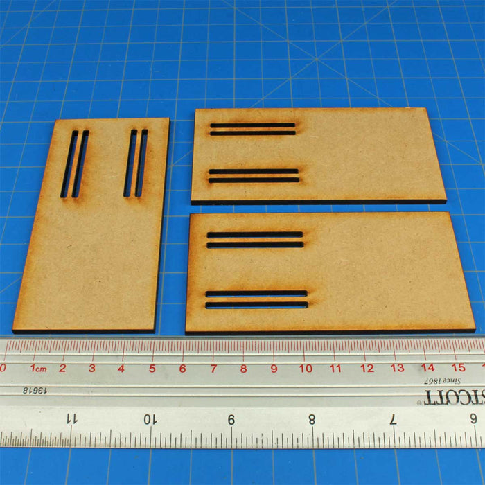 LITKO 50x100mm Double-Slotted Rectangular Chariot Bases Compatible with Warhammer: The Old World, 3mm MDF (3) - LITKO Game Accessories