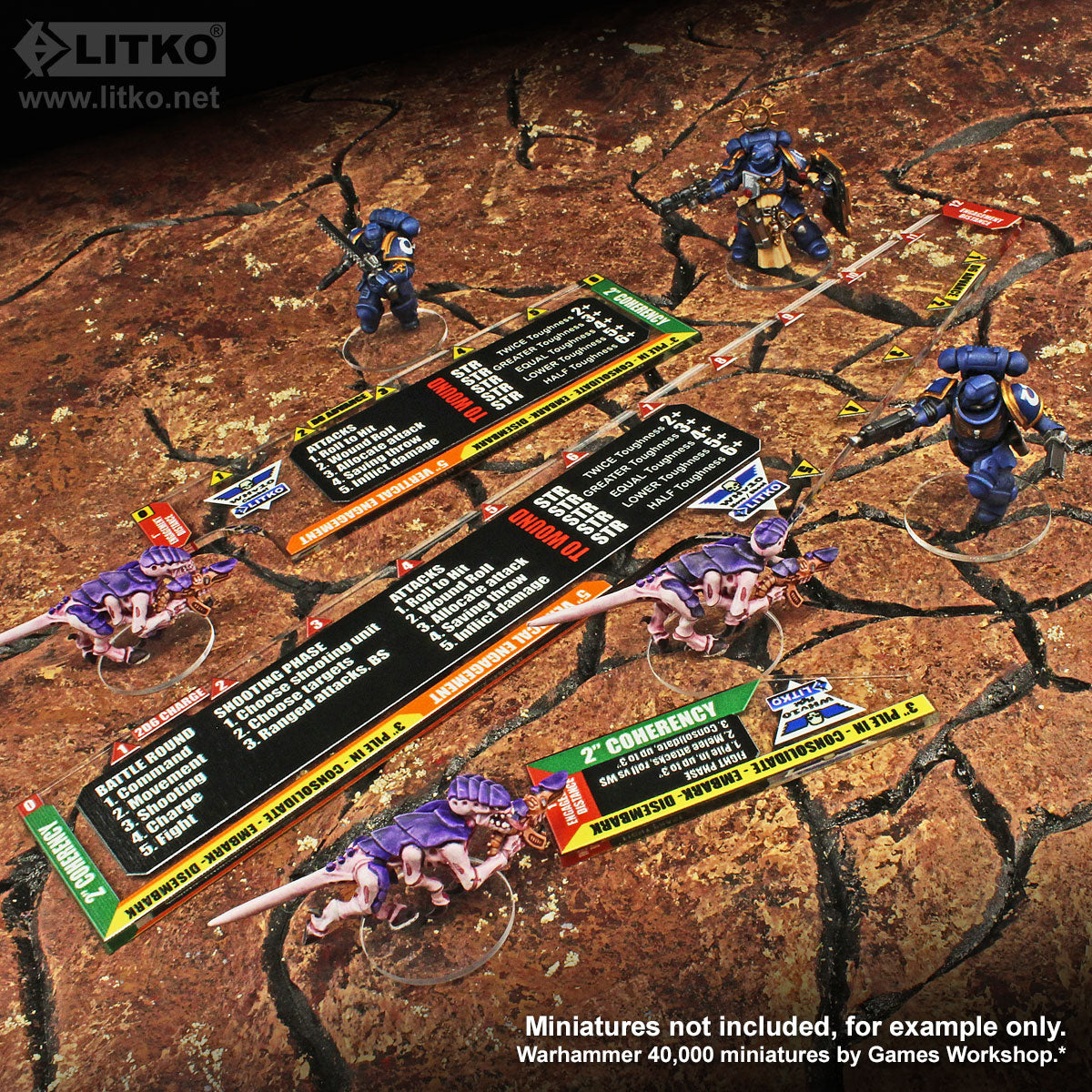 LITKO Double-Sided Gauge Set Compatible with Warhammer 10th Edition (3)-Movement Gauges-LITKO Game Accessories