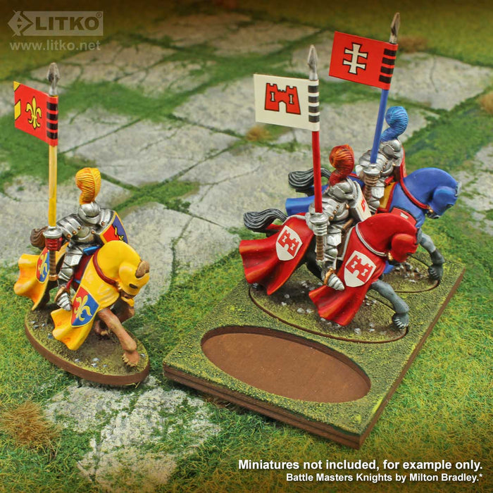 LITKO 3x1 Formation Tray for 25x50mm Oval Bases Compatible with Lion Rampant-Movement Trays-LITKO Game Accessories