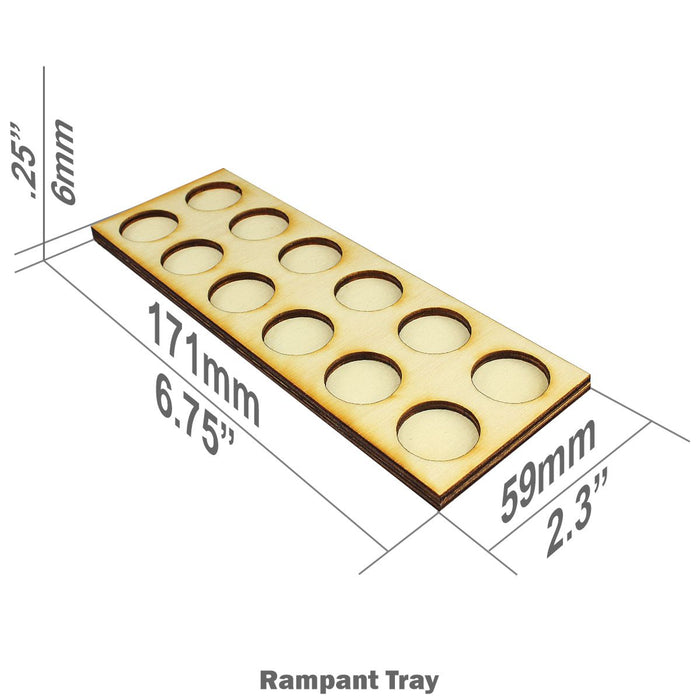 LITKO 6x2 Formation Tray for 20mm Circle Bases Compatible with Lion Rampant-Movement Trays-LITKO Game Accessories