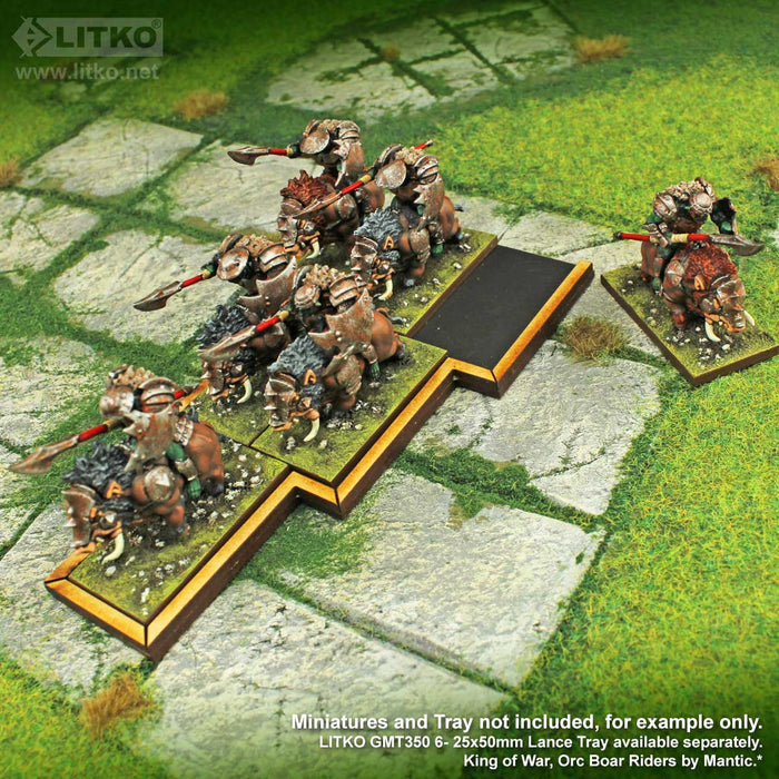 LITKO Lance Formation Tray Heavy Duty Insert Compatible with Warhammer: The Old World, 6 Cavalry 25x50mm Bases-Movement Trays-LITKO Game Accessories