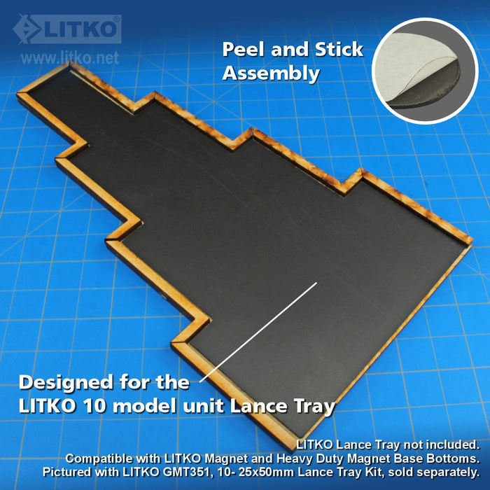 LITKO Lance Formation Tray Flex-Steel Insert Compatible with Warhammer: The Old World, 10 Cavalry 25x50mm Bases-Movement Trays-LITKO Game Accessories