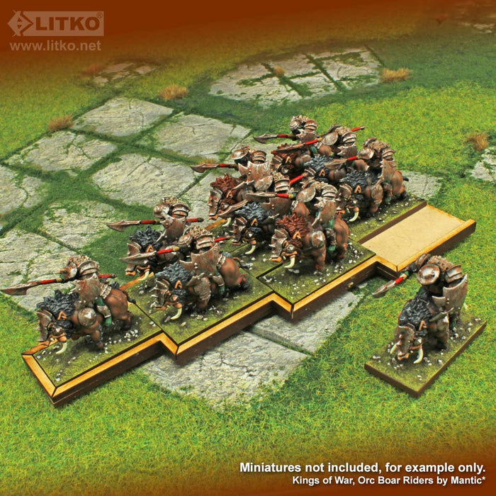LITKO Lance Formation Movement Tray Compatible with Warhammer: The Old World, 10 Cavalry 25x50mm Bases - LITKO Game Accessories