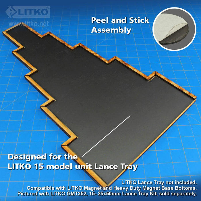 LITKO Lance Formation Tray Flex-Steel Insert Compatible with Warhammer: The Old World, 15 Cavalry 25x50mm Bases-Movement Trays-LITKO Game Accessories