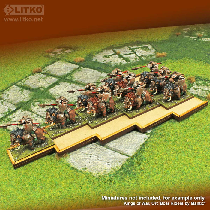 LITKO Lance Formation Movement Tray Compatible with Warhammer: The Old World, 15 Cavalry 25x50mm Bases-Movement Trays-LITKO Game Accessories