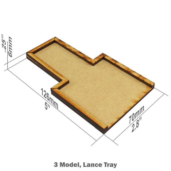 LITKO Lance Formation Movement Tray Compatible with Warhammer: The Old World, 3 Cavalry 30x60mm Bases - LITKO Game Accessories