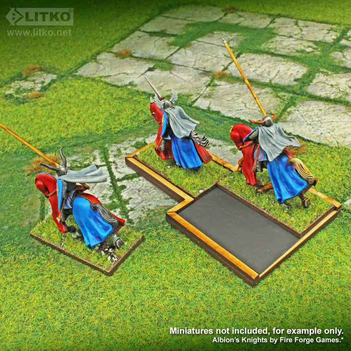 LITKO Lance Formation Tray Flex-Steel Insert Compatible with Warhammer: The Old World, 3 Cavalry 30x60mm Bases-Movement Trays-LITKO Game Accessories