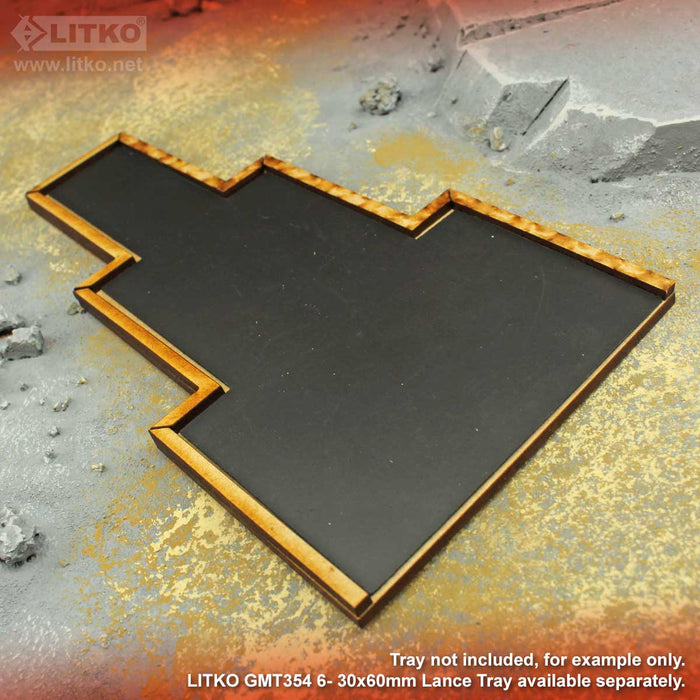 LITKO Lance Formation Tray Flex-Steel Insert Compatible with Warhammer: The Old World, 6 Cavalry 30x60mm Bases-Movement Trays-LITKO Game Accessories