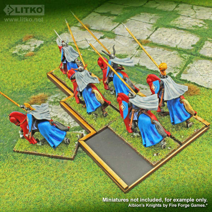 LITKO Lance Formation Tray Heavy Duty Magnet Insert Compatible with Warhammer: The Old World, 6 Cavalry 30x60mm Bases-Movement Trays-LITKO Game Accessories