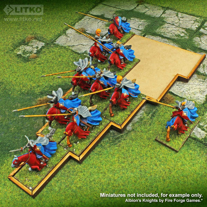 LITKO Lance Formation Movement Tray Compatible with Warhammer: The Old World, 15 Cavalry 30x60mm Bases-Movement Trays-LITKO Game Accessories