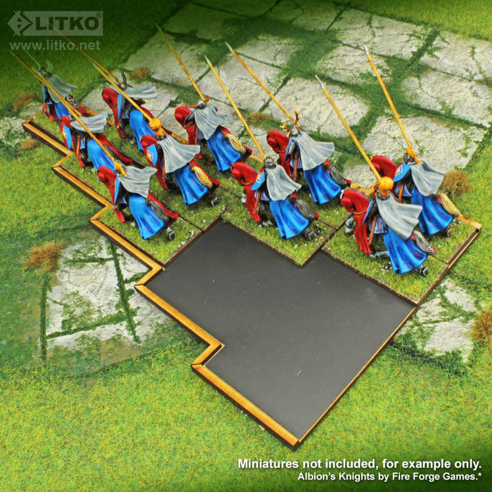 LITKO Lance Formation Tray Heavy Duty Magnet Insert Compatible with Warhammer: The Old World, 15 Cavalry 30x60mm Bases-Movement Trays-LITKO Game Accessories