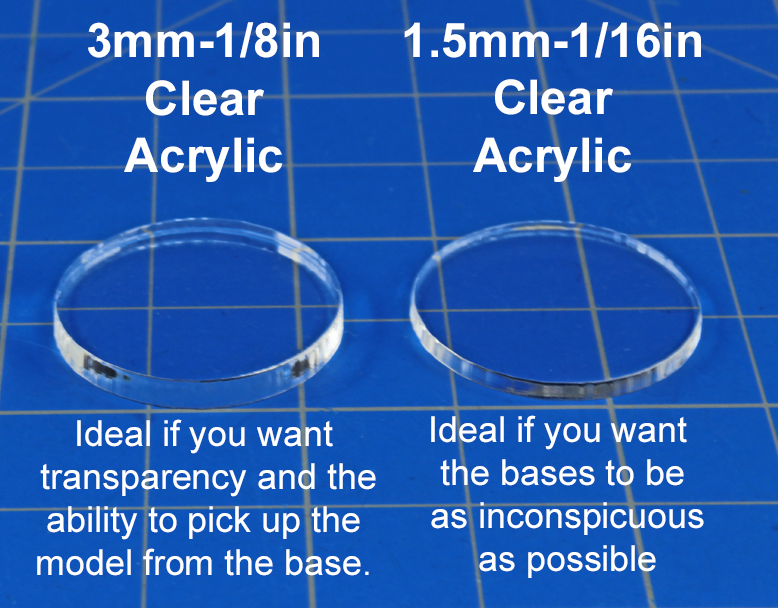 LITKO 65mm Round Miniature Bases & Base Bottoms (4)(NEW! Multiple Materials on One Page!)