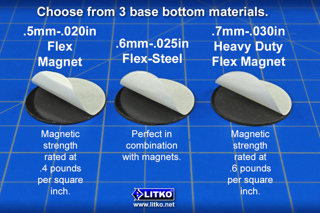 LITKO 42x75mm Oval Bases Compatible with Age of Sigmar (5) (NEW! Multiple Materials on One Page!)