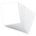 Product image displaying a fanned-out set of 12 white 8x10-inch styrene sheets for the 0.020-inch Plasticard Pack.
