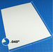 Close-up side view of a 0.040-inch thick styrene sheet demonstrating the thin profile used for fine model detailing.