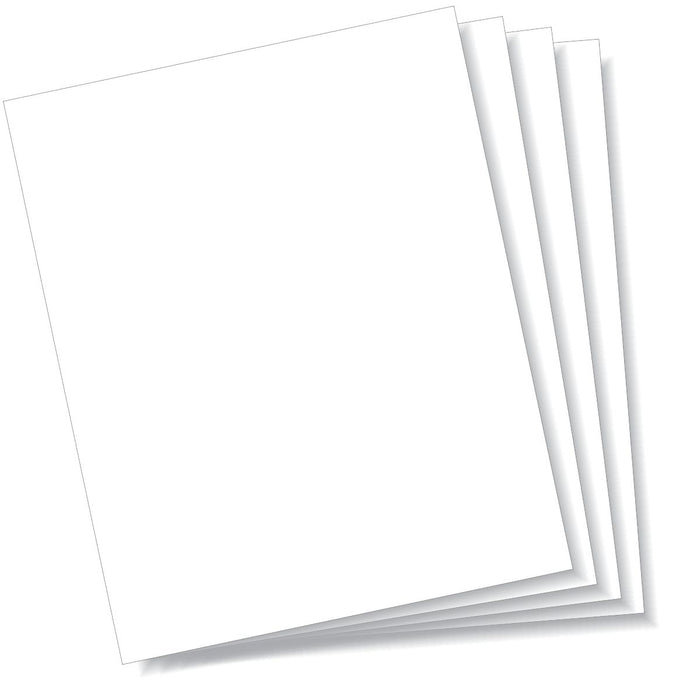 Product image displaying a fanned-out set of 4 white 8x10 inch styrene sheets for the 0.060-inch Plasticard Pack.