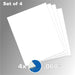 Product graphic showing a stack of 4 white 8x10 inch styrene sheets included in the 0.060-inch Plasticard Pack.
