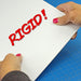 Hands attempting to bend a thick 0.080-inch white styrene plasticard sheet to demonstrate the rigidity of the material, overlaid with the word "RIGID!" in red text.