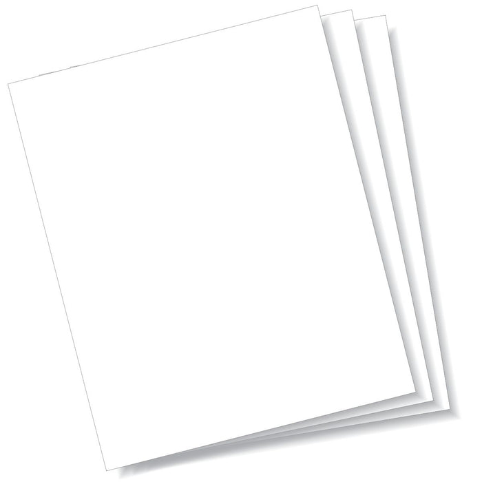 Product image displaying a fanned-out set of 3 white 8x10-inch styrene sheets for the 0.080-inch Plasticard Pack.