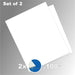 Product graphic showing a stack of 2 white 8x10 inch styrene sheets included in the 0.100-inch Plasticard Pack.