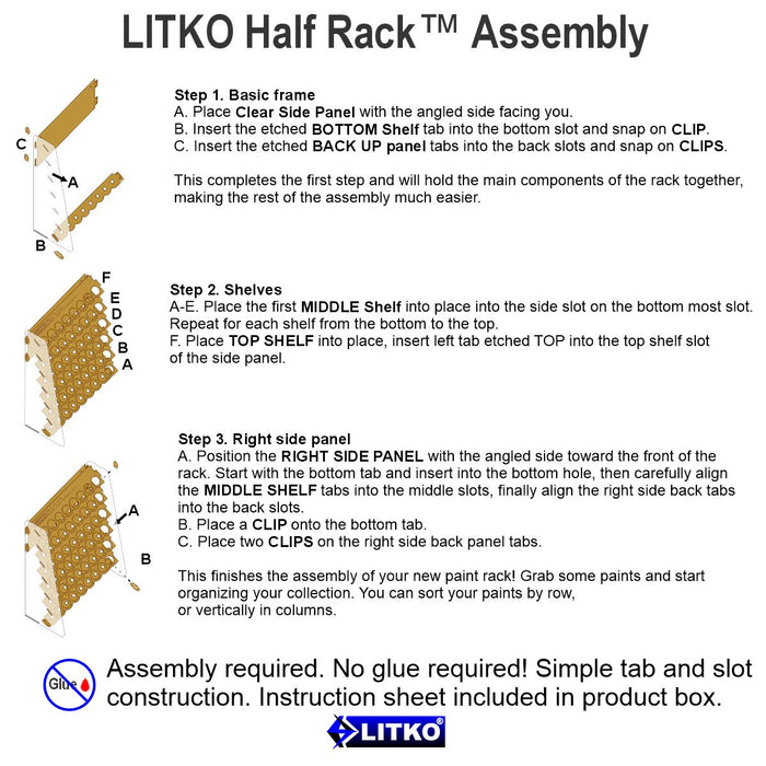 LITKO Hobby Paint Storage Rack Compatible with 18mL Dropper Bottle Paints-Paint Rack-LITKO Game Accessories