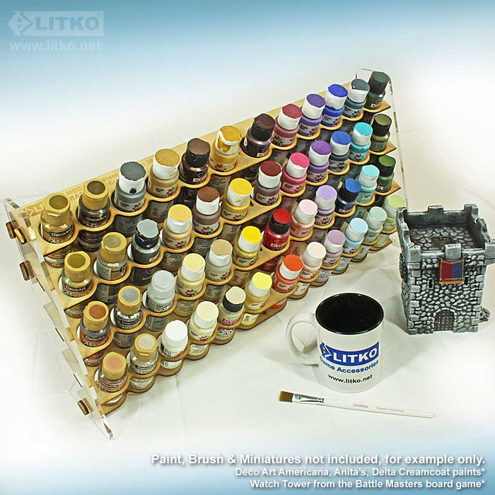 LITKO Hobby Paint Storage Rack Compatible with 1.5-inch Round 2oz Craft Paints - LITKO Game Accessories