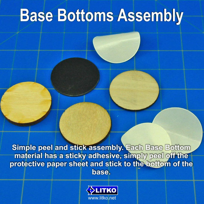 LITKO 120mm Round Miniature Bases  (NEW! Multiple Materials on One Page!)