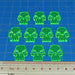 LITKO Skull Tokens, Fluorescent Green (10)-Tokens-LITKO Game Accessories