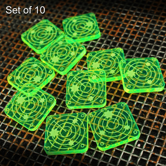 LITKO Scanner Blip Tokens, Fluorescent Green (10)-Tokens-LITKO Game Accessories