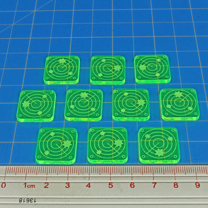 LITKO Scanner Blip Tokens, Fluorescent Green (10)-Tokens-LITKO Game Accessories