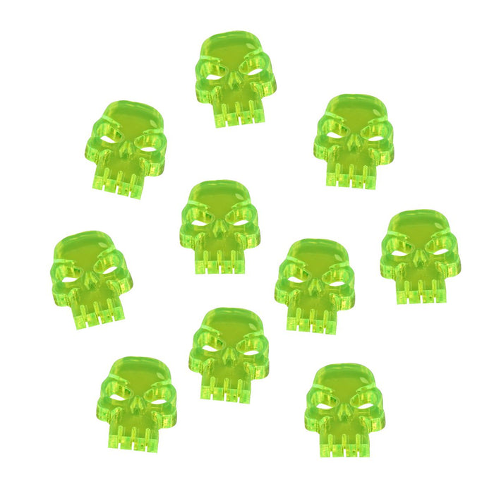 LITKO Mini Skull Tokens, Fluorescent Green (15)-Tokens-LITKO Game Accessories