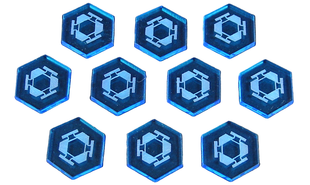 LITKO Space Mine Tokens, Transparent Yellow (10) (NEW! Multiple Colors on One Listing!)