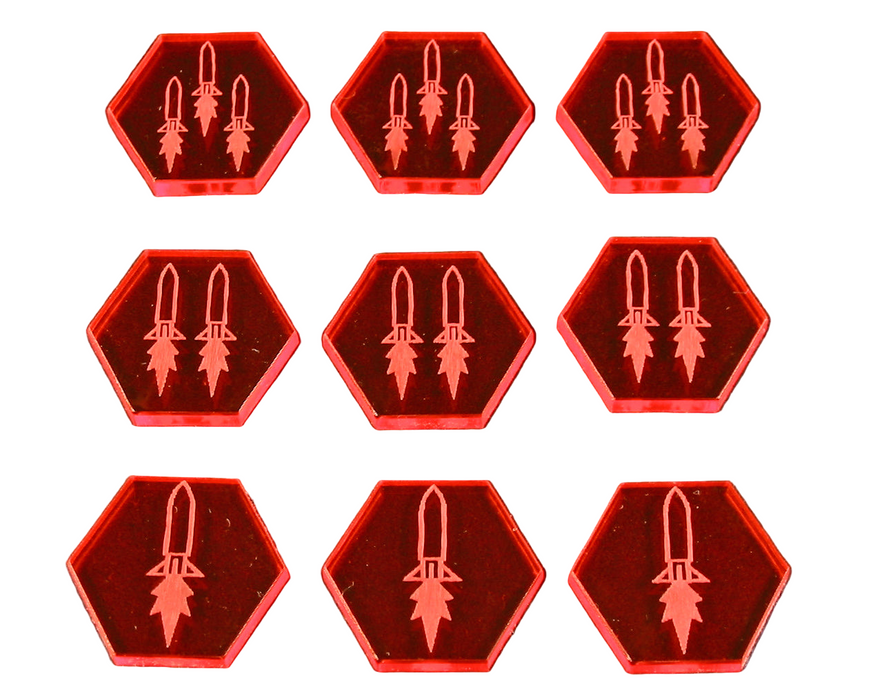 LITKO Space Missile Tokens (9) (NEW! Multiple Colors on One Listing!)