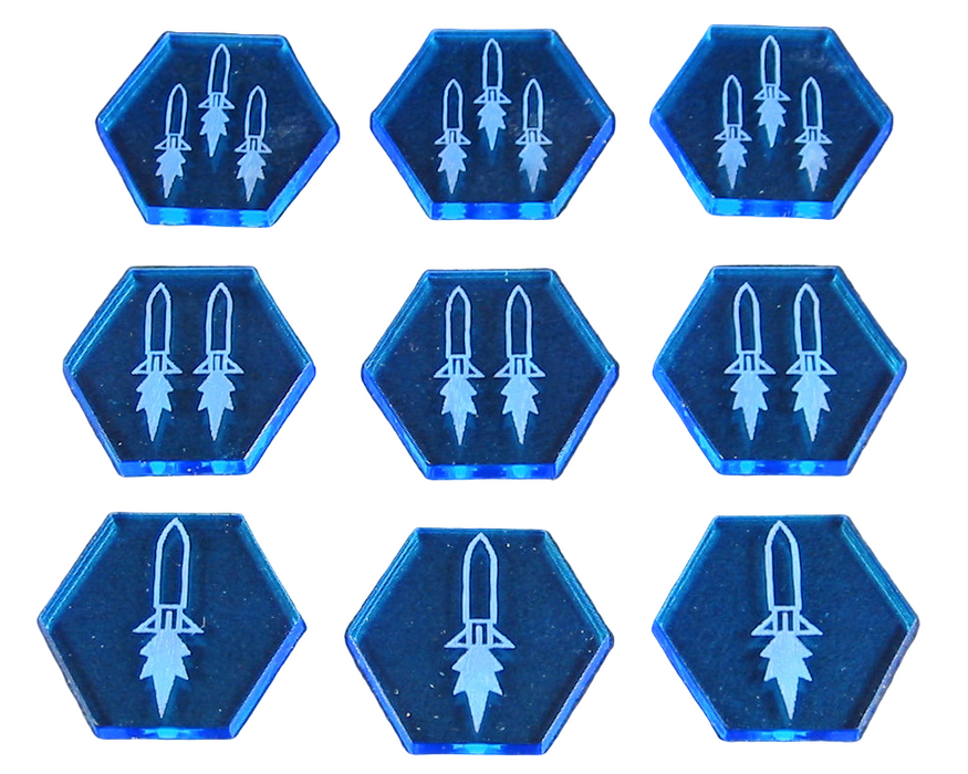 LITKO Space Missile Tokens (9) (NEW! Multiple Colors on One Listing!)