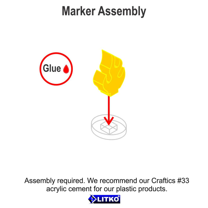 LITKO Translucent Yellow Flame Markers (NEW! Multiple Colors & Sizes on One Listing!)