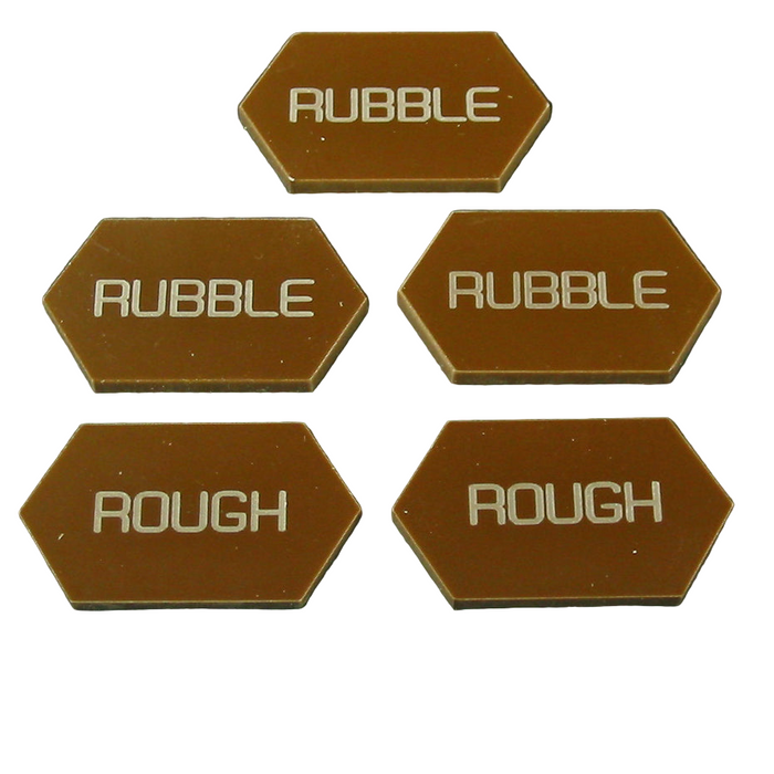 LITKO Double-Sided Rubble/Rough Tokens Compatible with BattleTech (5)