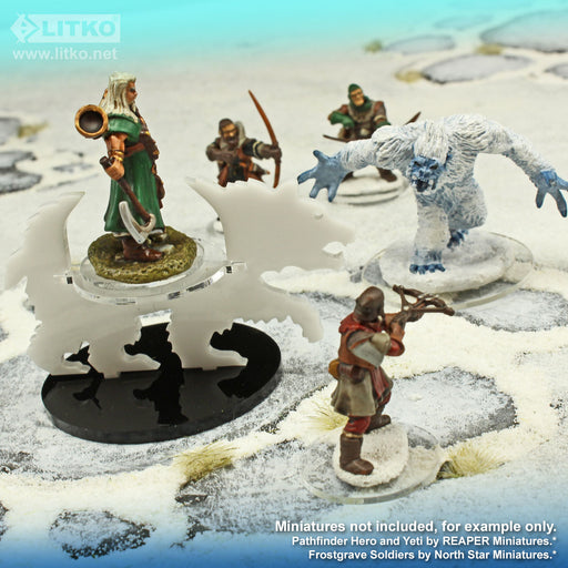 LITKO Bear Character Mount with 50mm Circular Base, White-Character Mount-LITKO Game Accessories