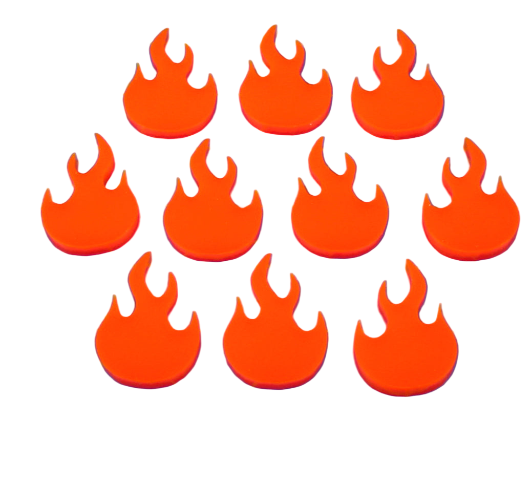 Mini Translucent Fire Token Fire Tokens | Flash Point — LITKO Game Accessories
