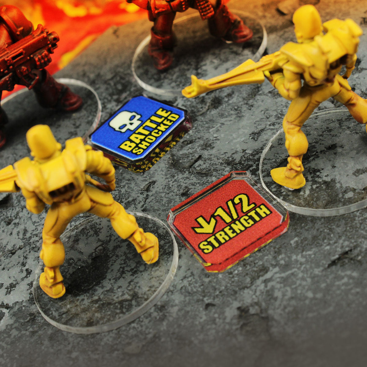 LITKO Below Half Strength/Battle Shocked Double-Sided Tokens Compatible with Warhammer 10th Edition (10)-LITKO Game Accessories