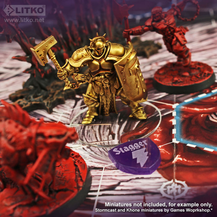 LITKO Stagger Tokens, Compatible with Warhammer Underworlds, Purple (10)-Tokens-LITKO Game Accessories
