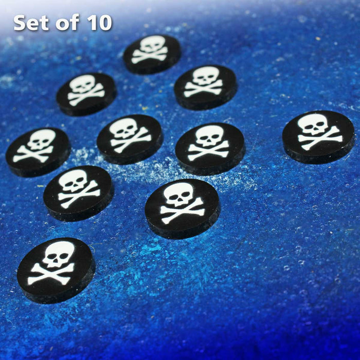 LIKO Premium Print Skull & Crossbones Tokens (10)-Tokens-LITKO Game Accessories