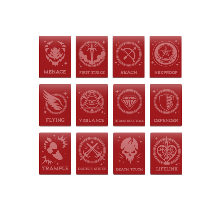 LITKO Red Ability Tokens Compatible with Magic The Gathering (12)-Tokens-LITKO Game Accessories