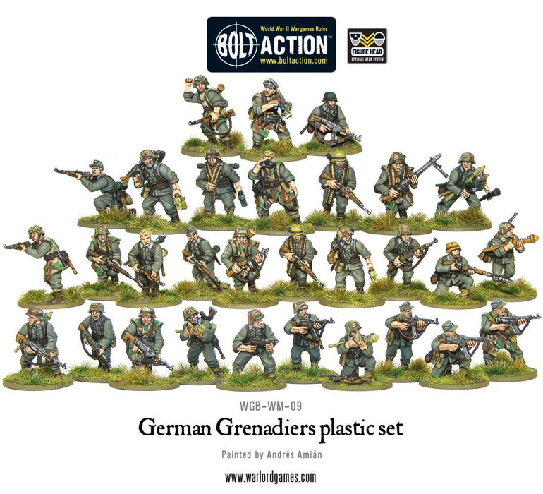 28mm Bolt Action | German Grenadiers | WWII Late War German Infantry (30) (Plastic)-Miniatures-LITKO Game Accessories