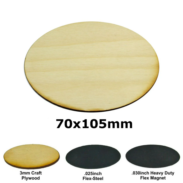 LITKO 70x105mm Oval Miniature Bases (NEW! Multiple Materials on One Page!)